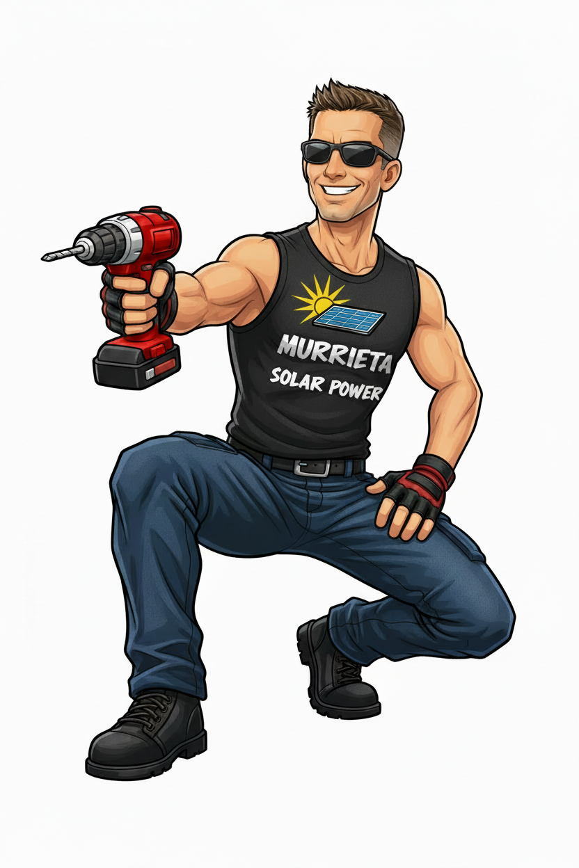 Murrieta Solar Power mascot with drill