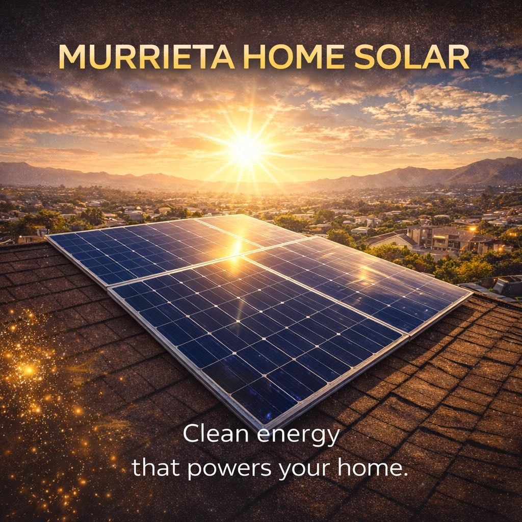 Solar panels on residential rooftop at sunrise